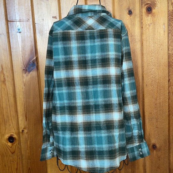 Canada weather gear Teal Plaid Button-Up Shirt size large NWOT weather gear - Picture 4 of 4